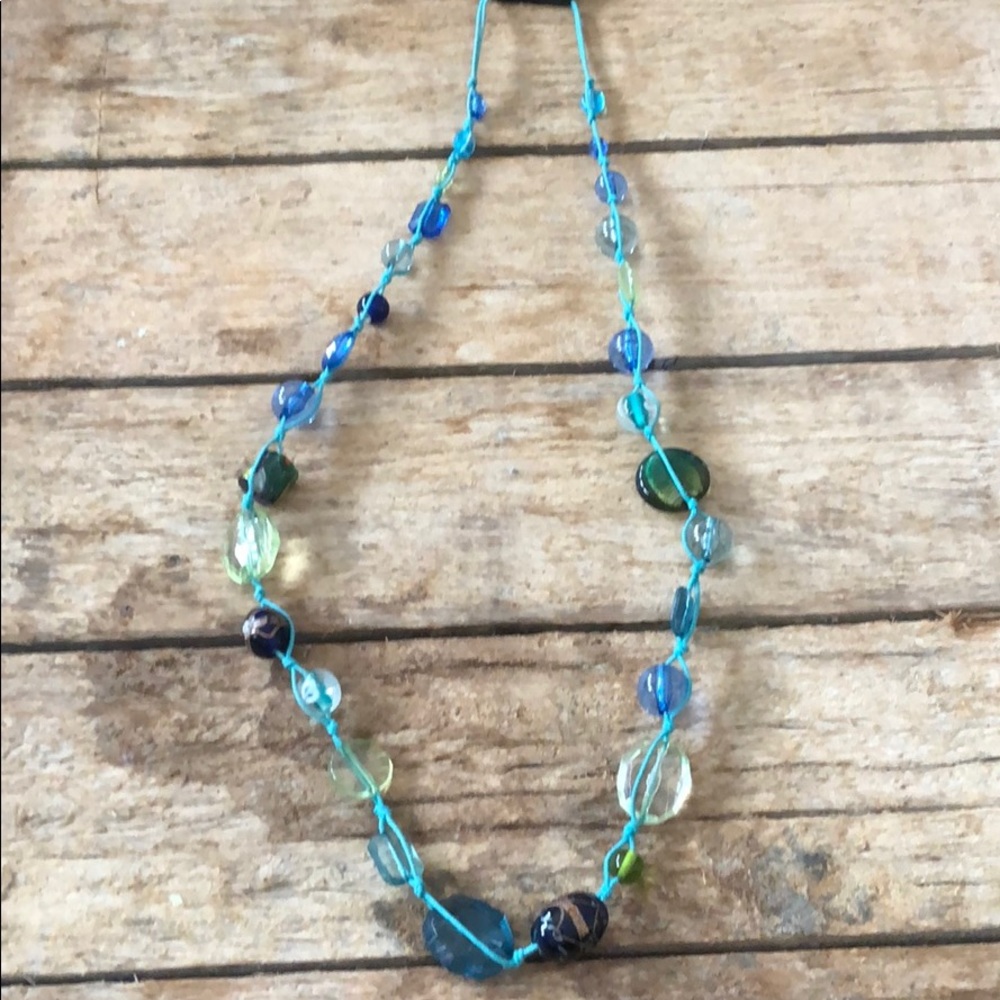 NWT Styles beaded necklace on  blue Cord